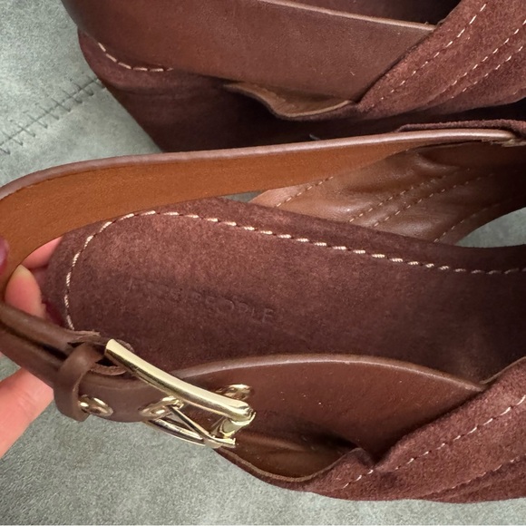 NWT Free People Beach Party Suede Slingback Platform Sandals Sz 9 - Picture 13 of 16